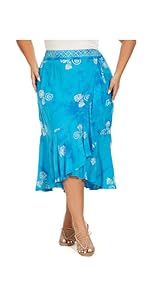 batik ruffle skirt