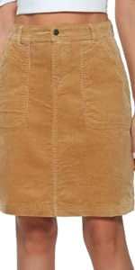 Corduroy knee length skir