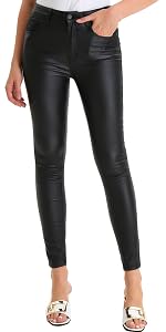 Hip leather pants