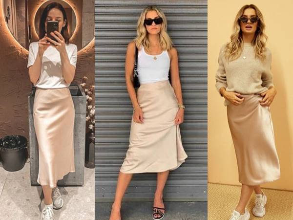 silk skirt women
