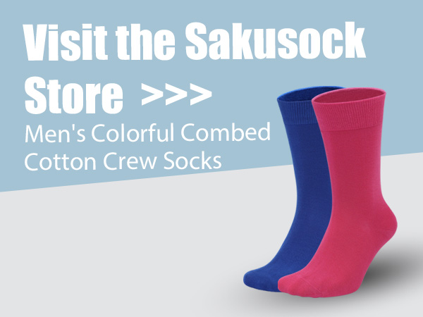 Sakusock Men''s Colorful Combed Cotton Crew Socks