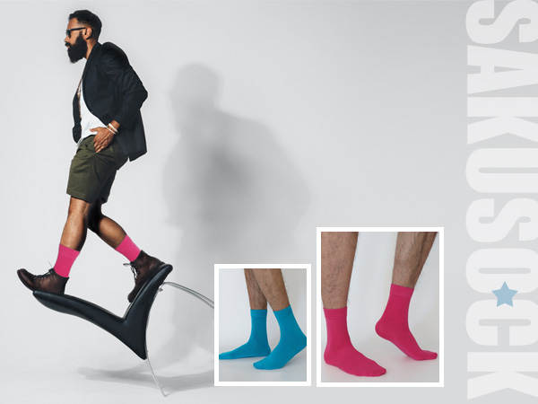Sakusock Men''s Colorful Combed Cotton Crew Socks