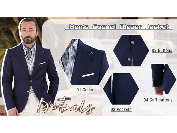 Blazer for Men Two Button Jacket