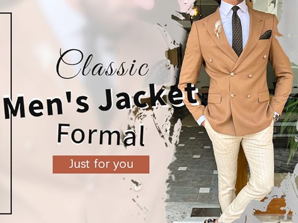Mens Double Breasted Casual Blazer