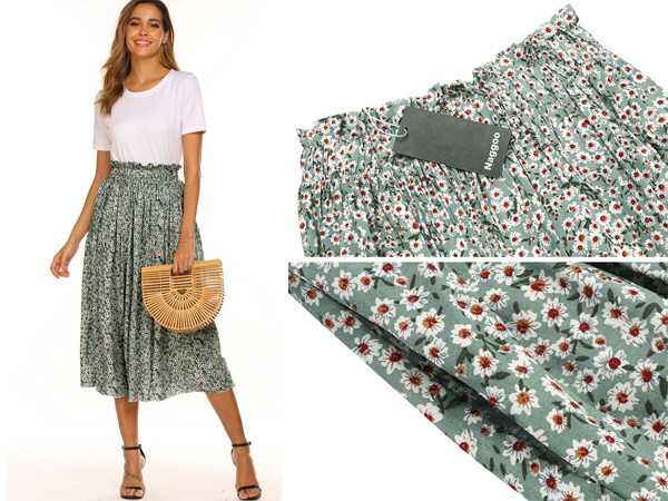 boho skirts women long mid flowy family christmas xmas party outfit maxi skirt