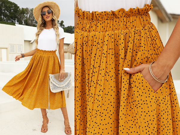 boho skirts women long mid flowy family christmas xmas party outfit maxi skirt