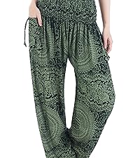 Green peacock hippie harem pants Lannaclothesdesign boho trousers