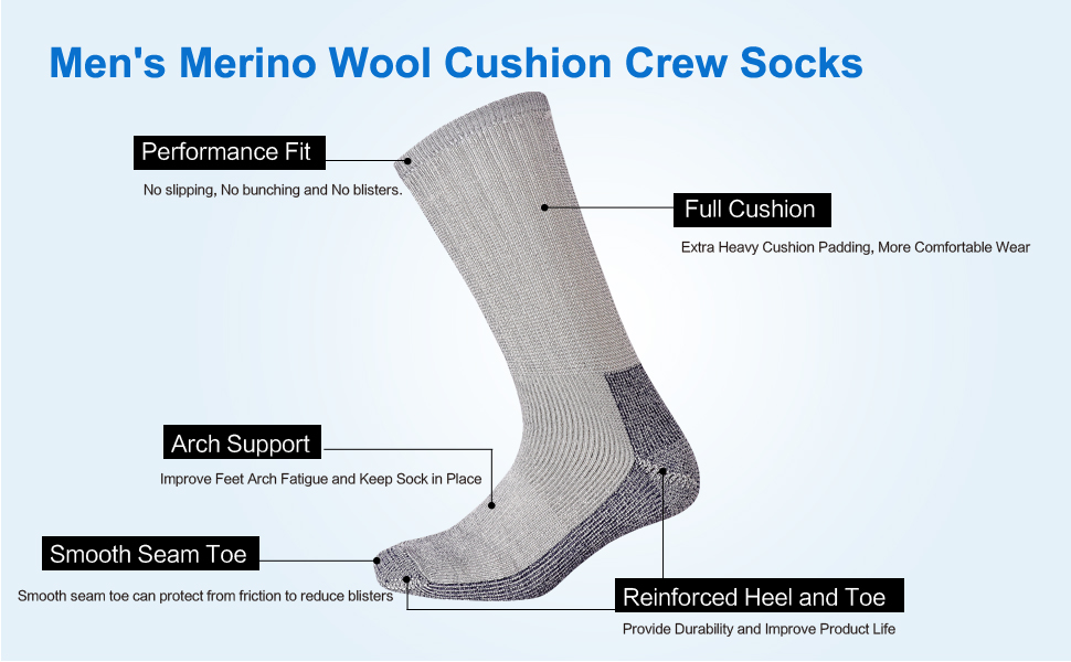 men wool crew socks