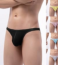 Thong Low Rise Waistband Underwear G-Strings Bikini Underwear Pouch Panties Breathable Mesh Briefs