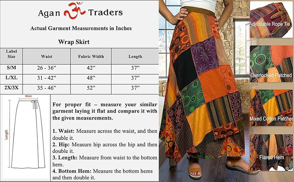 Agan Traders Women''s Patch Work Wrap Cover Up Summer Maxi Skirt