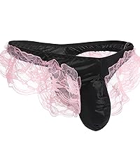 sexy sissy pouch men&#39;s lace ruffle underwear brief thong