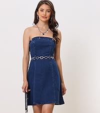 B0CB7MWBTN Stapless Jean Dresses