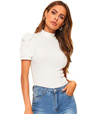 Mock Neck Short Sleeve Tee