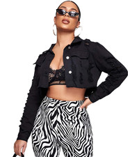 Ripped Crop Denim Jacket