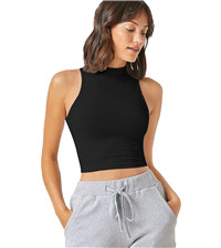Mock Neck Crop Tank Top