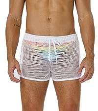 Mens Mesh Shorts Sexy Boxers See Through Boxers for Men