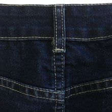 contrast top stitch on dark denim