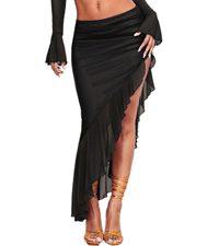 ruffle midi skirt asymmetrical side slit mesh mini skirts summer high waisted flowy long skirt women