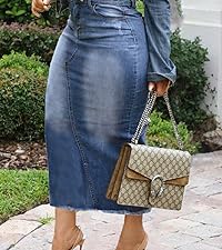 womens midi jean pencil skirt