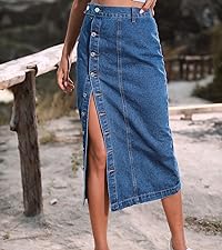 jean skirt button down