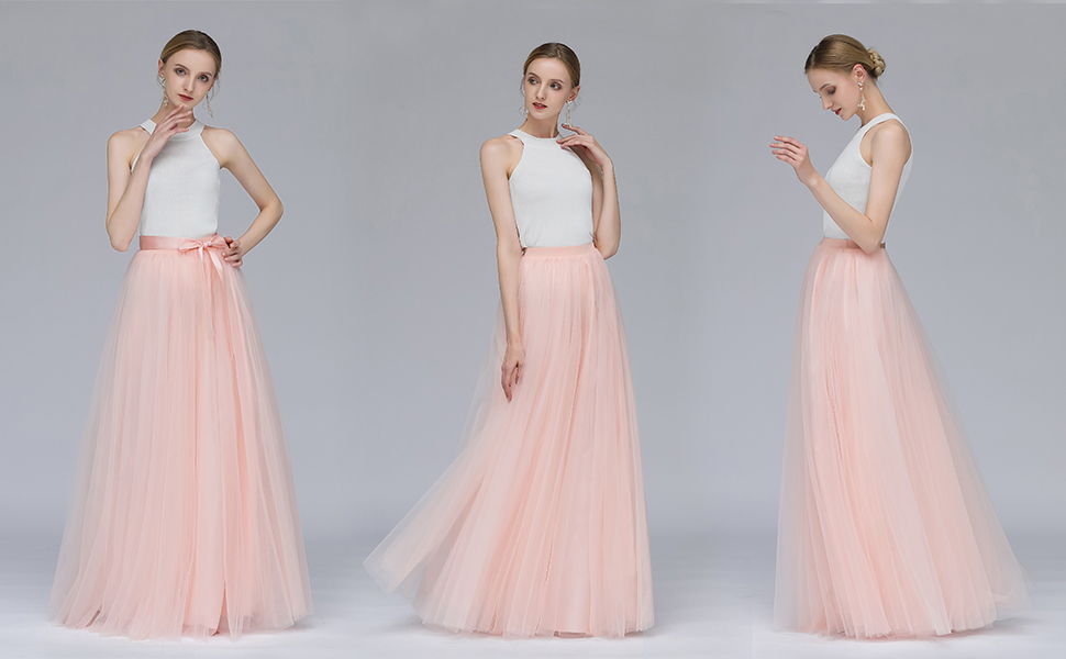 blush pink tulle skirt