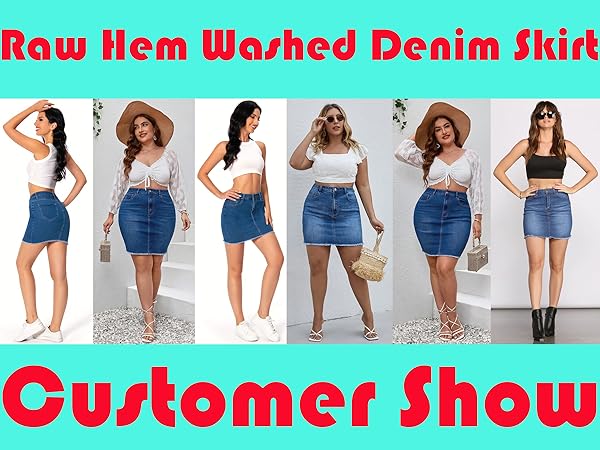 Raw Hem Bodycon Stretch Denim Mini Skirt
