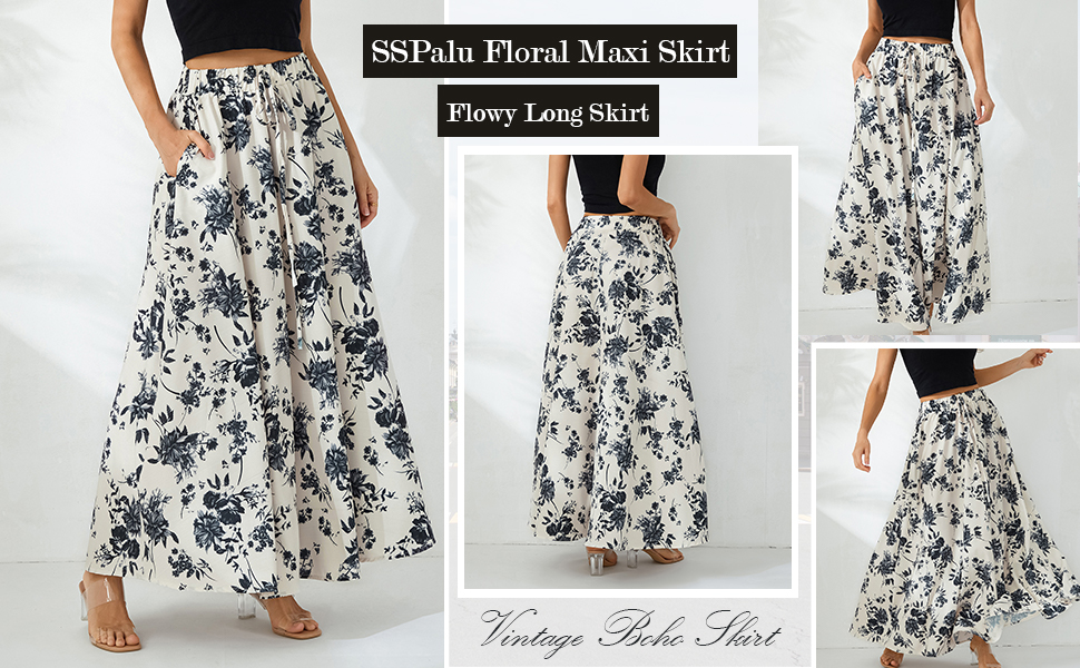 floral maxi skirt