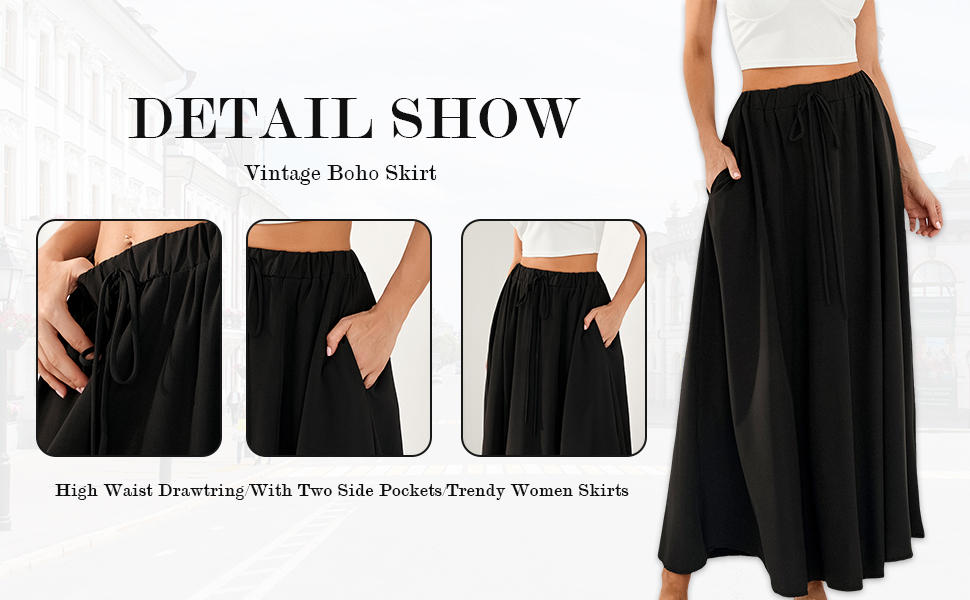 black flowy skirt