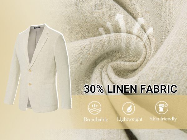 PJ Paul Jones Men''s Slim Fit Lightweight Linen Jacket Tailored Blazer Sport Coat