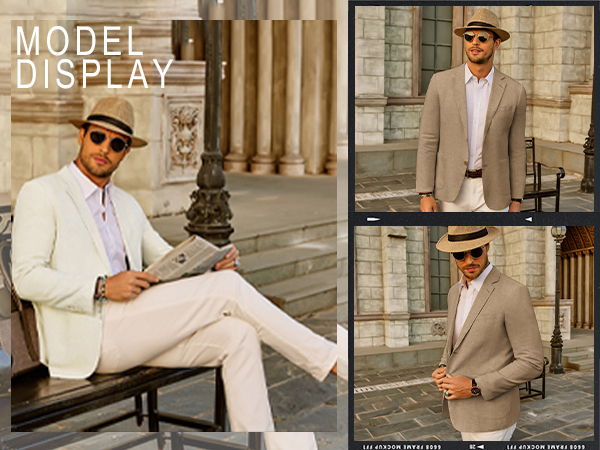 PJ Paul Jones Men''s Slim Fit Lightweight Linen Jacket Tailored Blazer Sport Coat