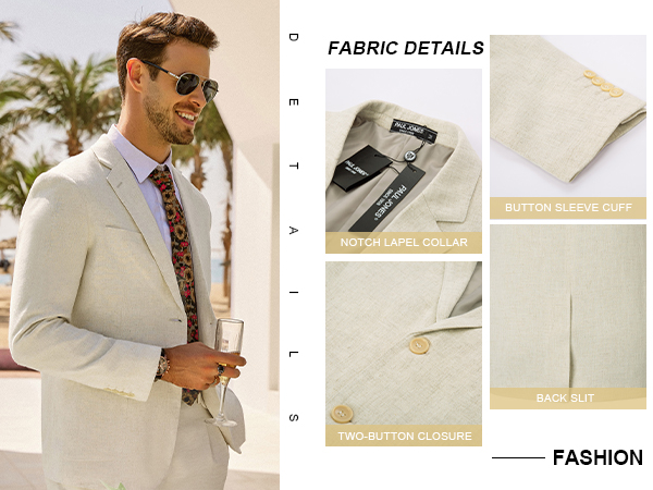 PJ Paul Jones Men''s Slim Fit Lightweight Linen Jacket Tailored Blazer Sport Coat