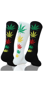 Weed Leaf Novelty Crew Socks