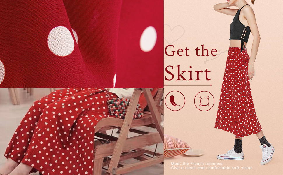 flowy polka dot skirt