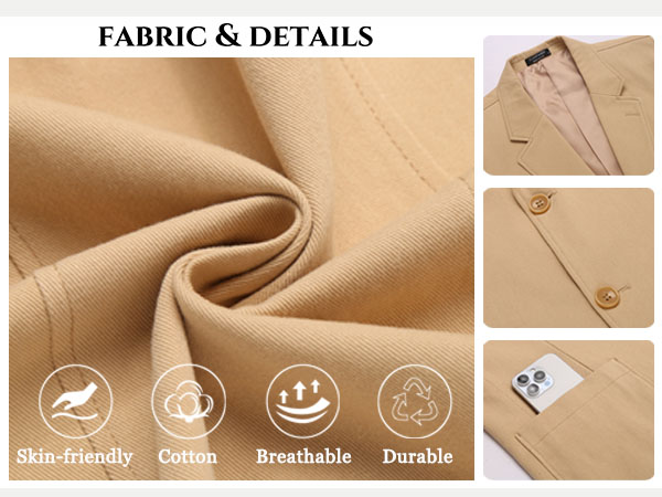 Mens Casual Blazer Lightweight Slim Fit Sport Coats Two Botton Business Suit Jacket