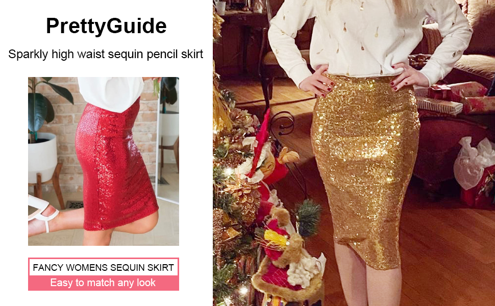 high waist sequin skirt