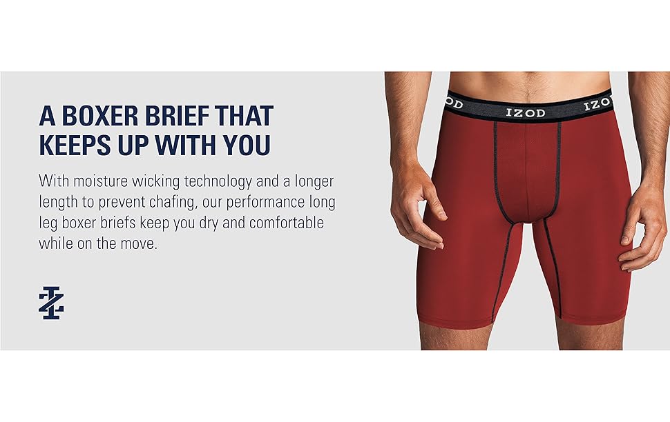 Izod Long Leg Performance Boxer Brief Banner