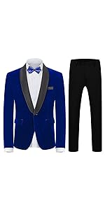 Mens Velvet Suits Slim Fit 2 Piece for Men Tuxedo Blazer