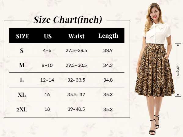 Leopard Skirt High Waisted