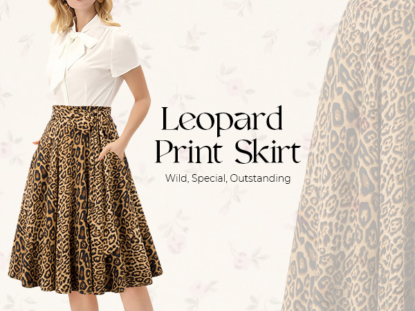 Leopard Skirt High Waisted