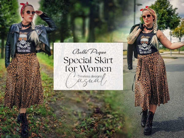 Leopard Skirt High Waisted