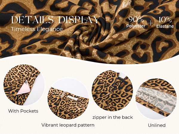 Women Vintage Skirts with Bow-Knot Waist A-Line Leopard Skirt