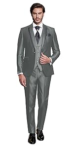 Mens Suit Set Jacket 3 Piece