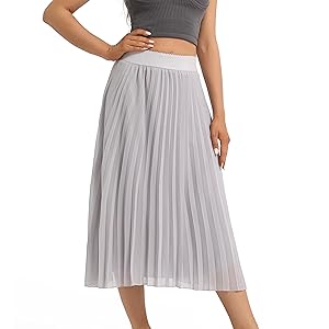 womens summer pleated skirt