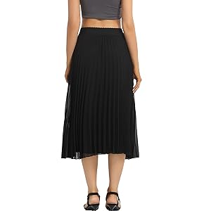 womens summer pleated skirt