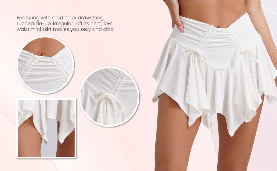 Women''s Y2K Low Rise Mini Skirt Handkerchief Hemline Layered Short Skirt Club Party Skirt