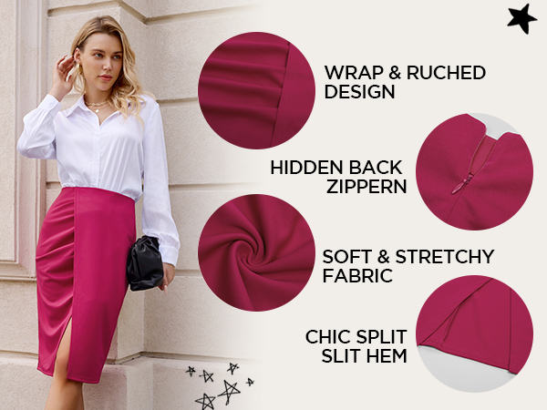 Warp Ruched Pencil Skirt 