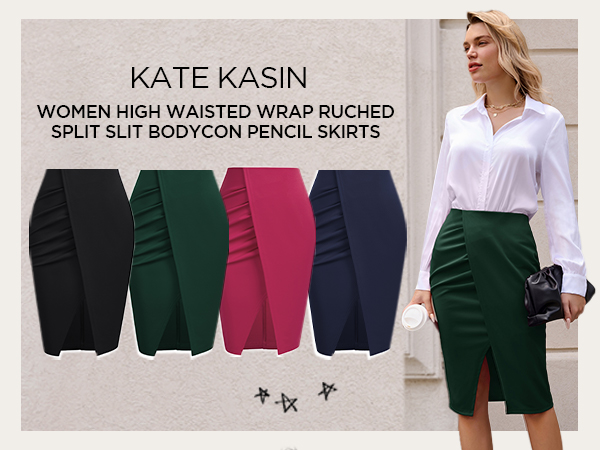 Warp Ruched Pencil Skirt 