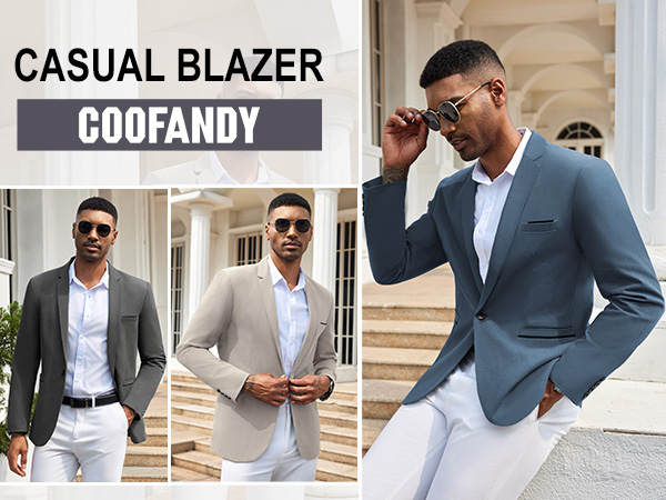 COOFANDY Men''s Casual Blazers Sport Coats Cotton Sport Jackets 1 Button Lightweight Suit Jackets