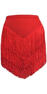  Red Tassel Dance Skirt