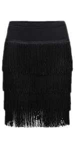 Black Tassel Dance Skirt
